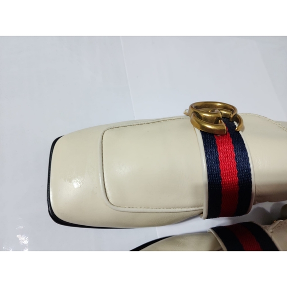 Gucci Peyton GG Sylvie Pearl Studded Loafer White Size 36 - Picture 8 of 14